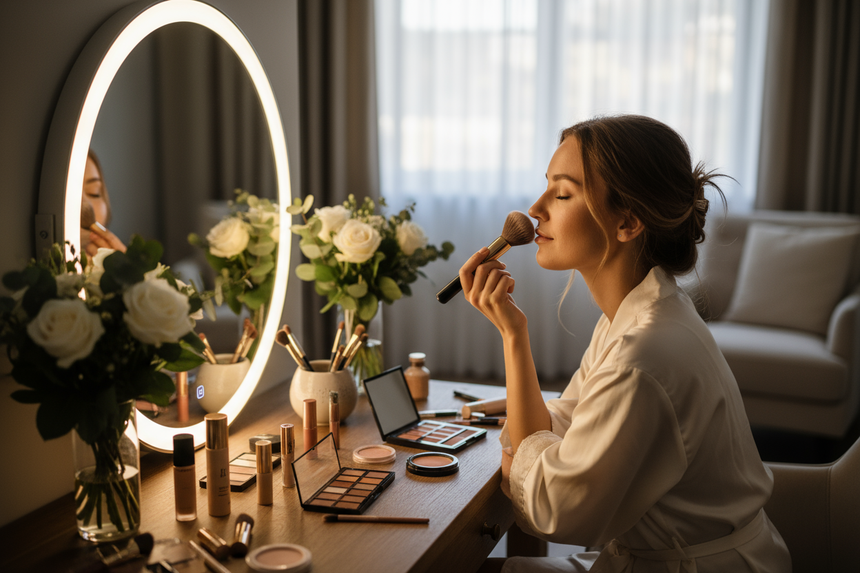 someone applying makeup
